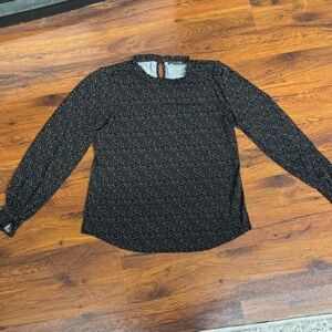 Adrianna Papell Black Textured Knit Blouse